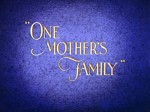 One Mother's Family (1939) afişi
