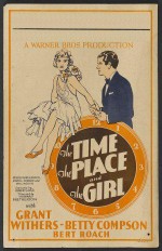 The Time, The Place And The Girl (1929) afişi