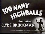 Too Many Highballs (1933) afişi