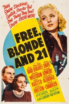 Free, Blonde And 21 (1940) afişi