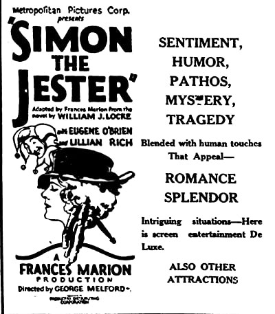Simon, The Jester (1915) afişi Simon, The Jester (1915) afişi