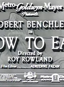 How To Eat (1939) afişi