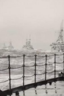 Four Warships in Rough Seas (1900) afişi