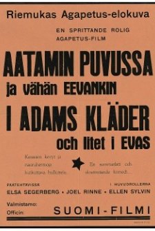 Aatamin Puvussa Ja Vähän Eevankin (1931) afişi