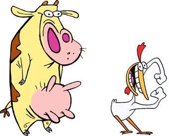 Cow And Chicken Fotoğrafları 5